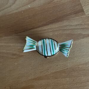 VIINTAGE PEINT MAIN LIMOGES FRANCE WRAPPED CANDY TRINKET WITH SURPRISE